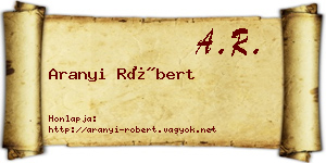Aranyi Róbert névjegykártya