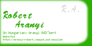 robert aranyi business card